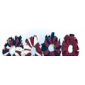 Pom-charms  Wine Glass Charms - Burgundy Red/Navy Blue